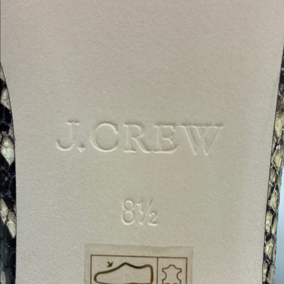 J. Crew Black and Cream Snakeskin Flats Size 8.5 - Picture 8 of 9